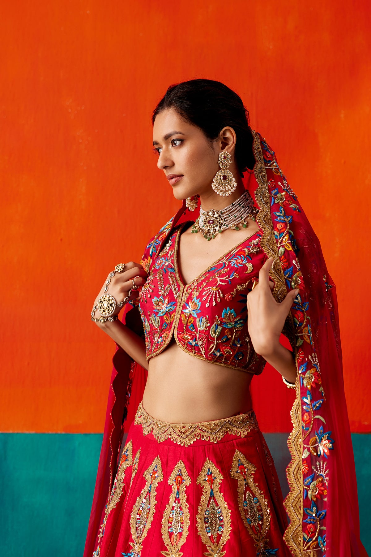 Deep Red Lehenga Set