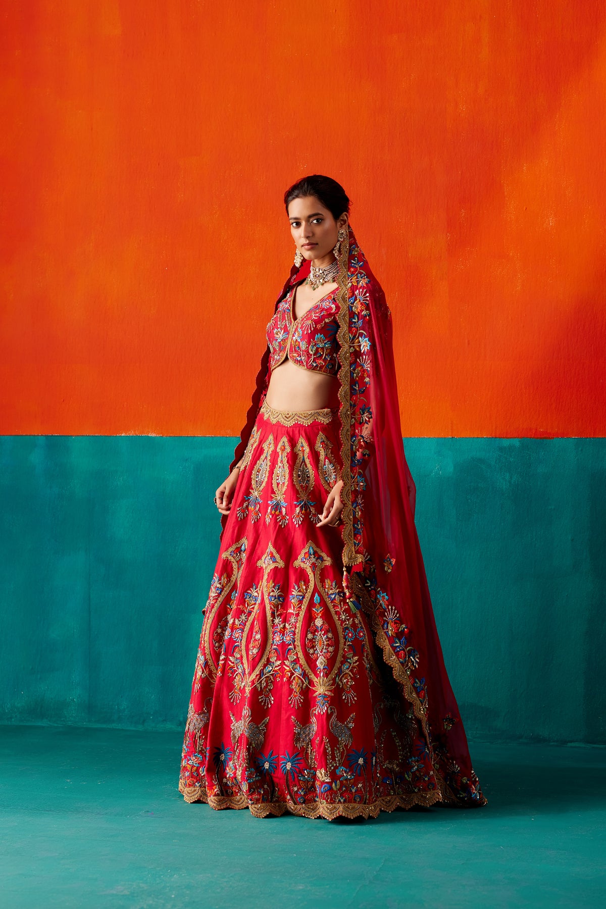 Deep Red Lehenga Set