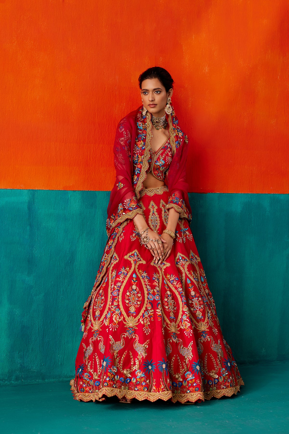 Deep Red Lehenga Set