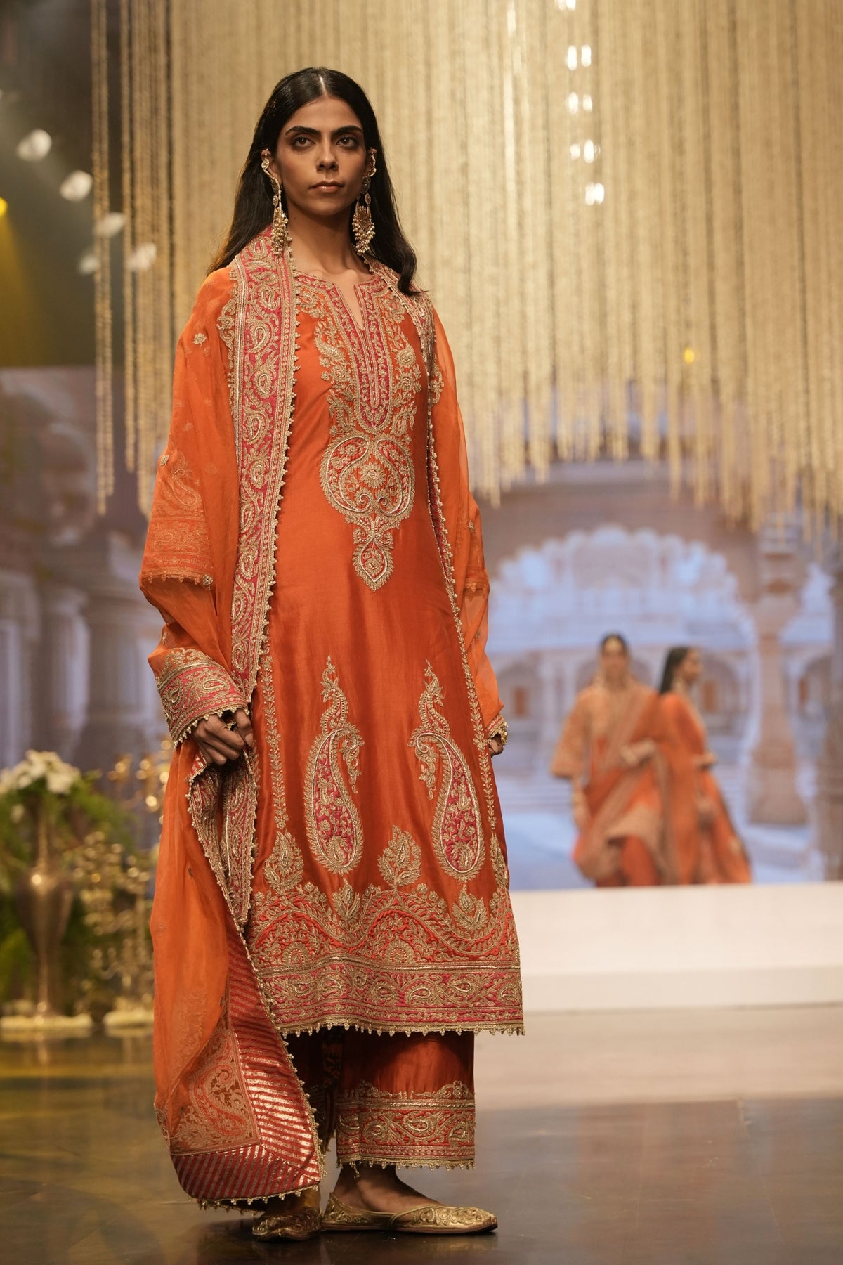 Burnt Orange A-line Kurta Set
