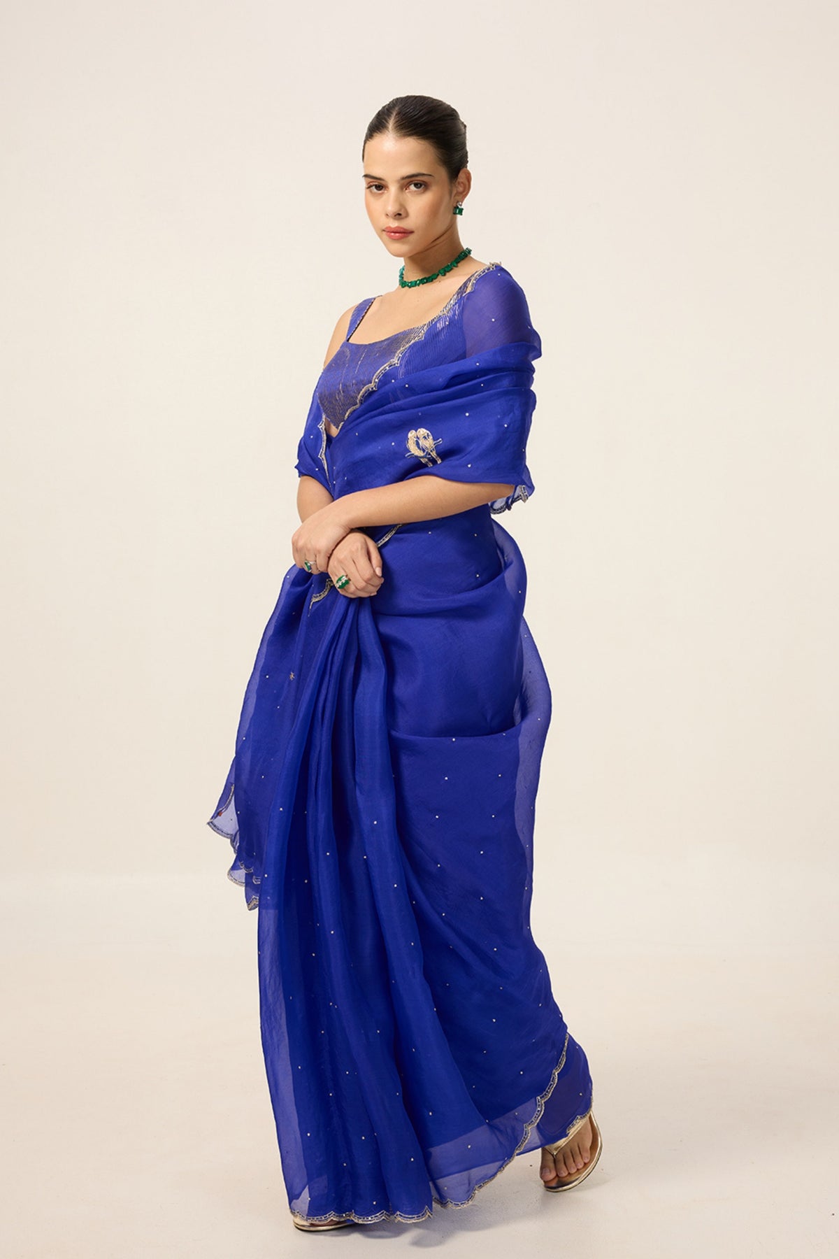 Saphire Blue Organza Saree