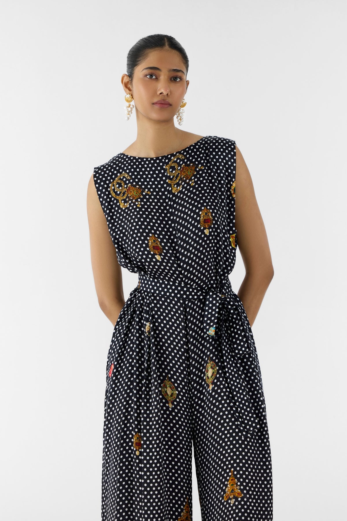 Onyx Polka Dot Jumpsuit