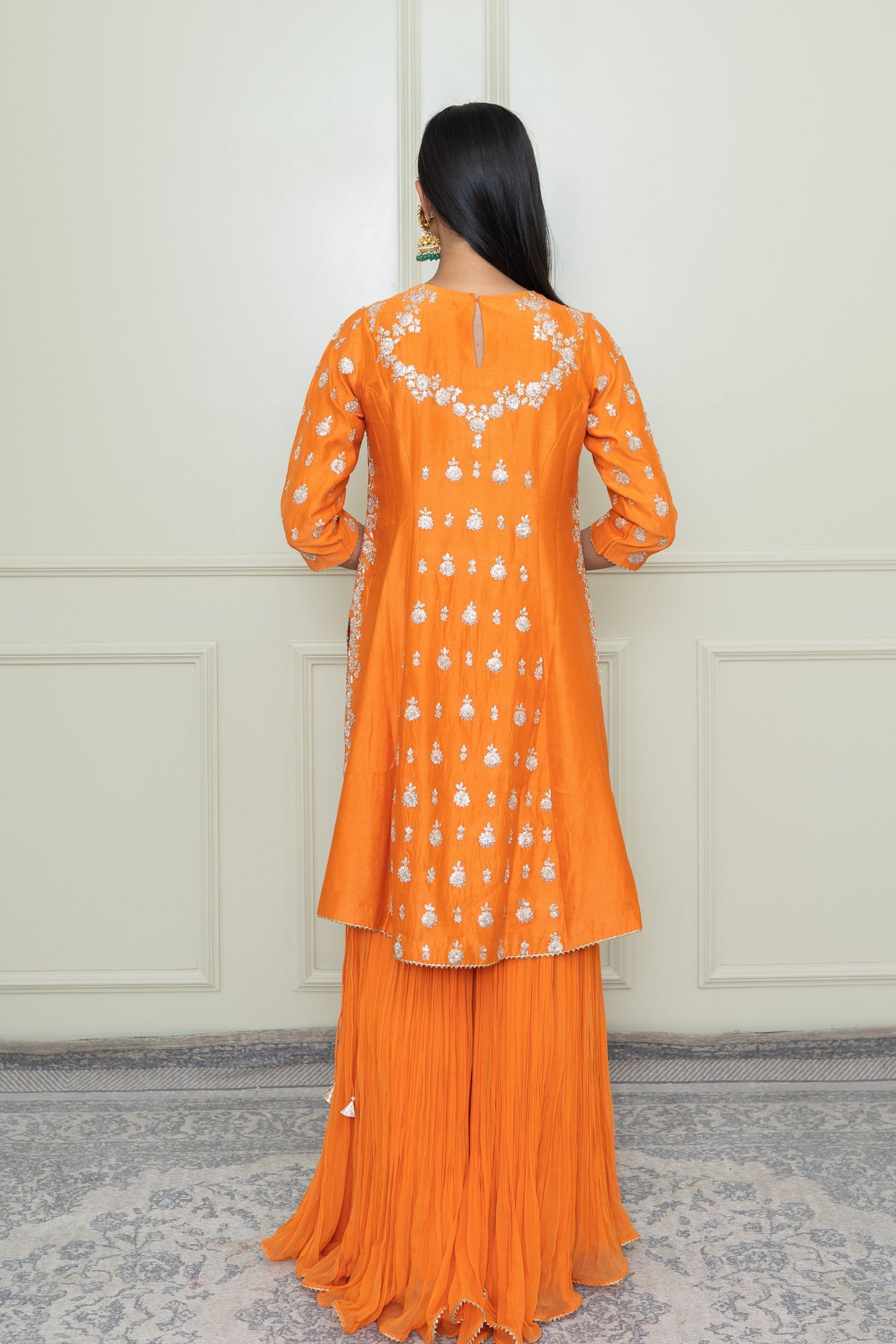 Pumpkin orange gharara set
