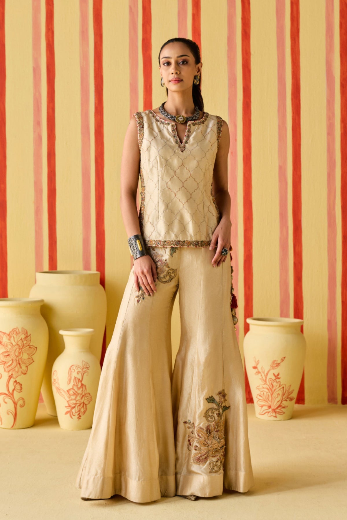 Adyah Tussar Sharara Set