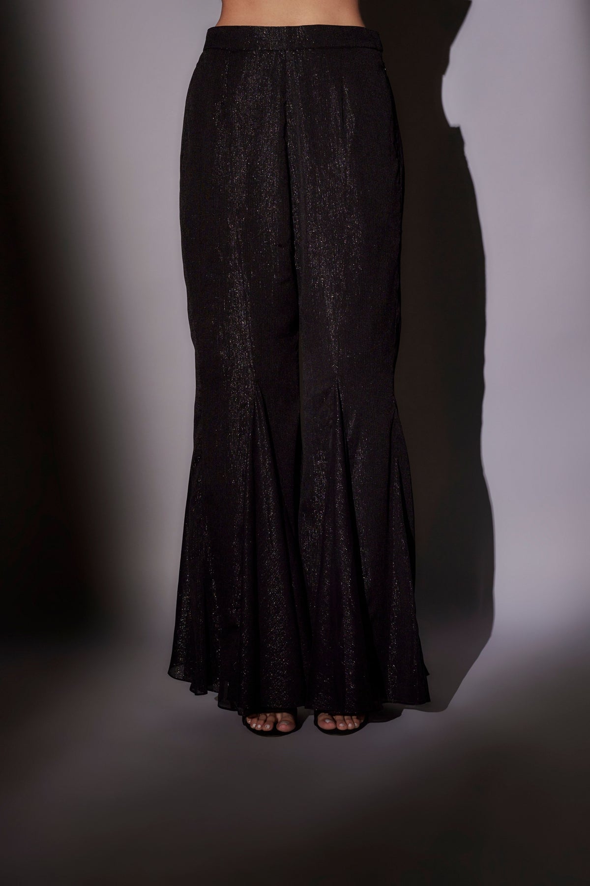 Black Embroidered Cape Set