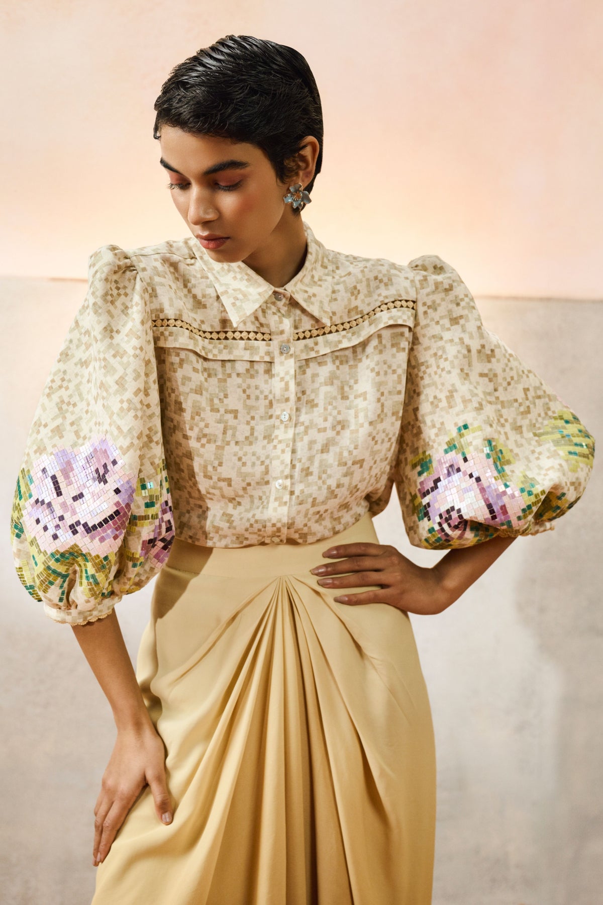 Capri Balloon Shirt Beige