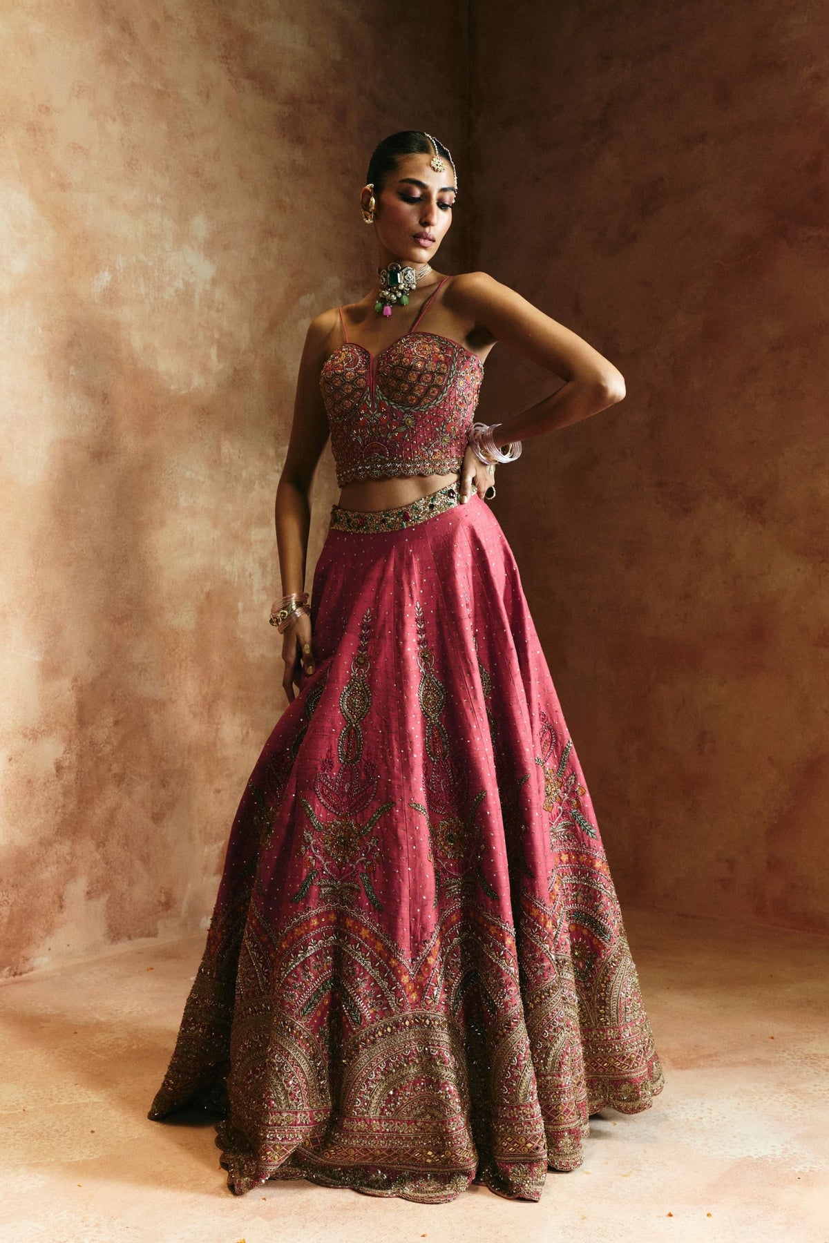 Carrot Zardozi Sindh Lehenga Set