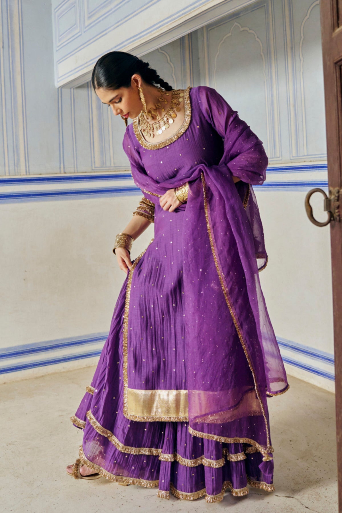 Imperial Purple Kurta Sharara Set