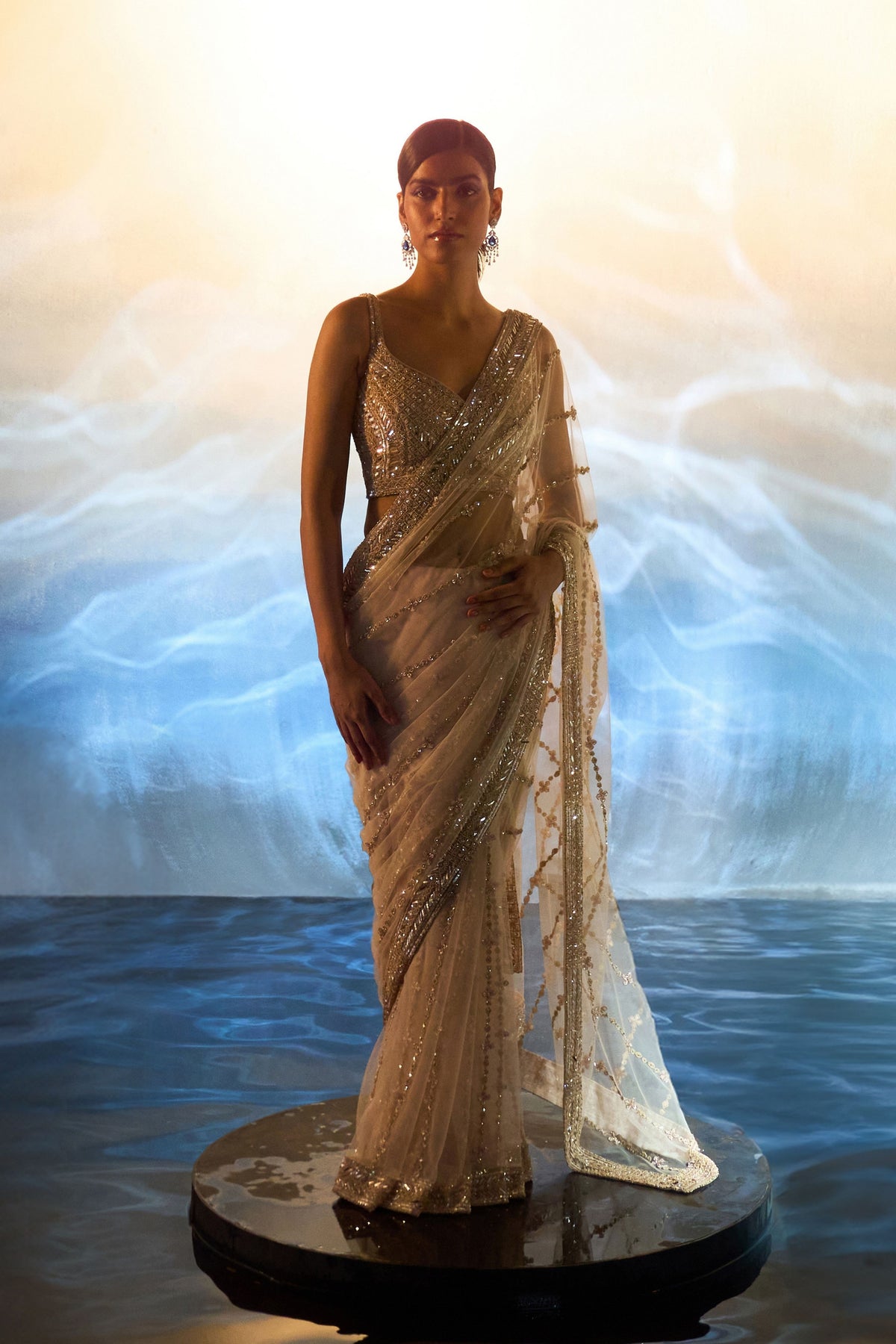 Rose Gold Saree Set