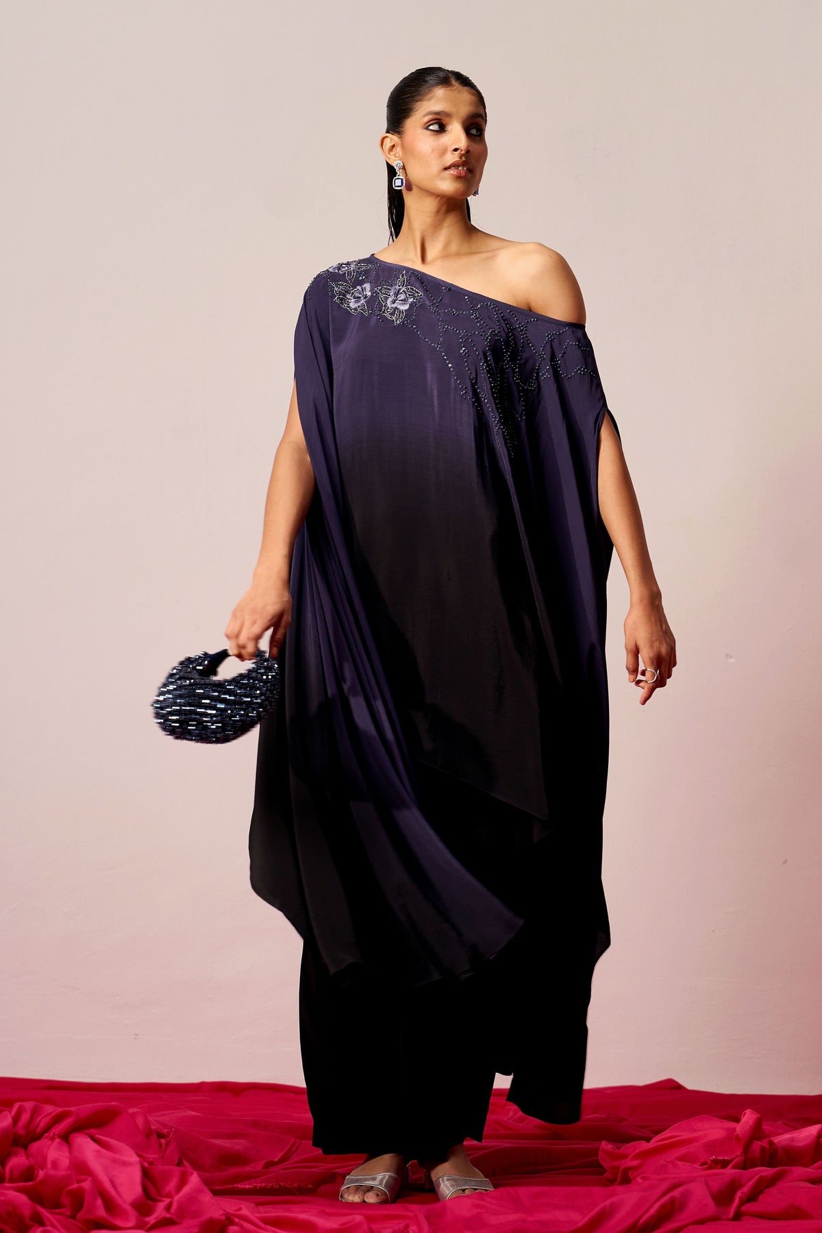 One Shoulder Kaftan Set