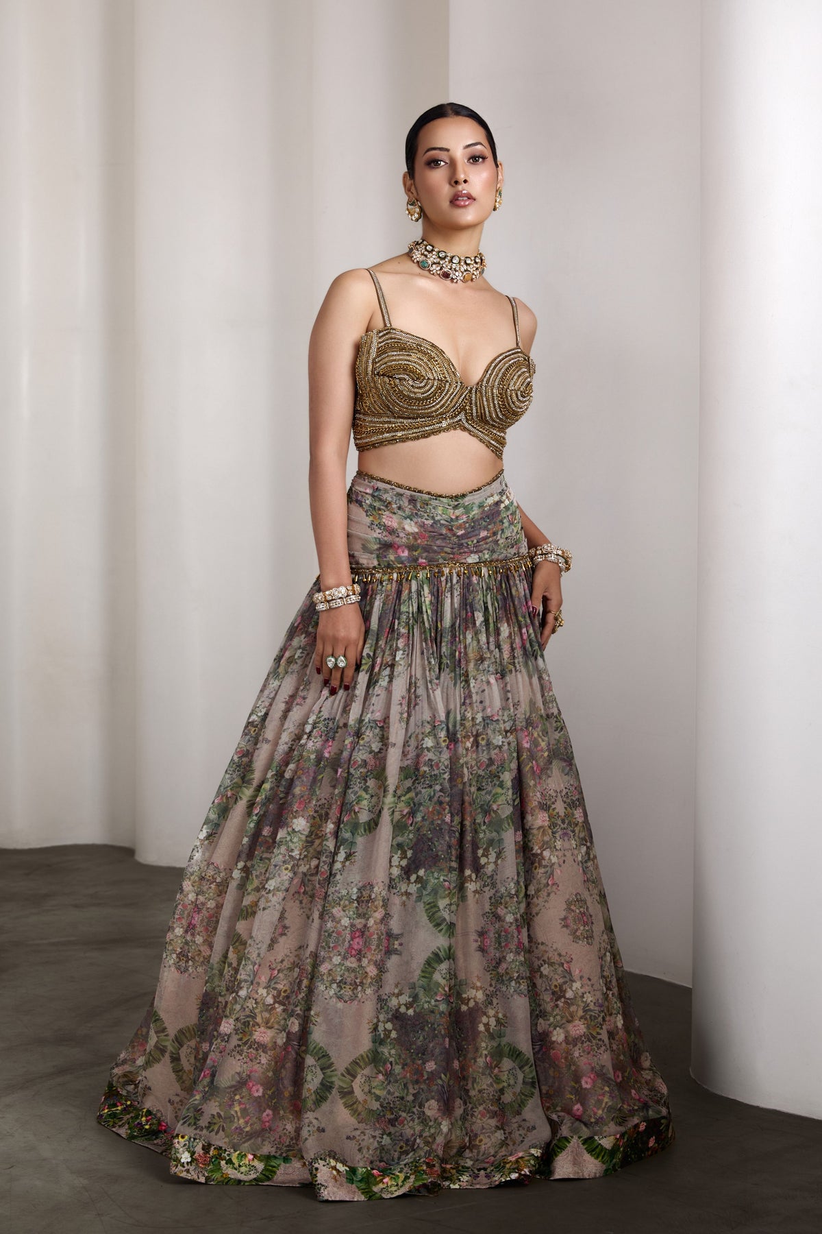 Paisley Beige Lehenga Set