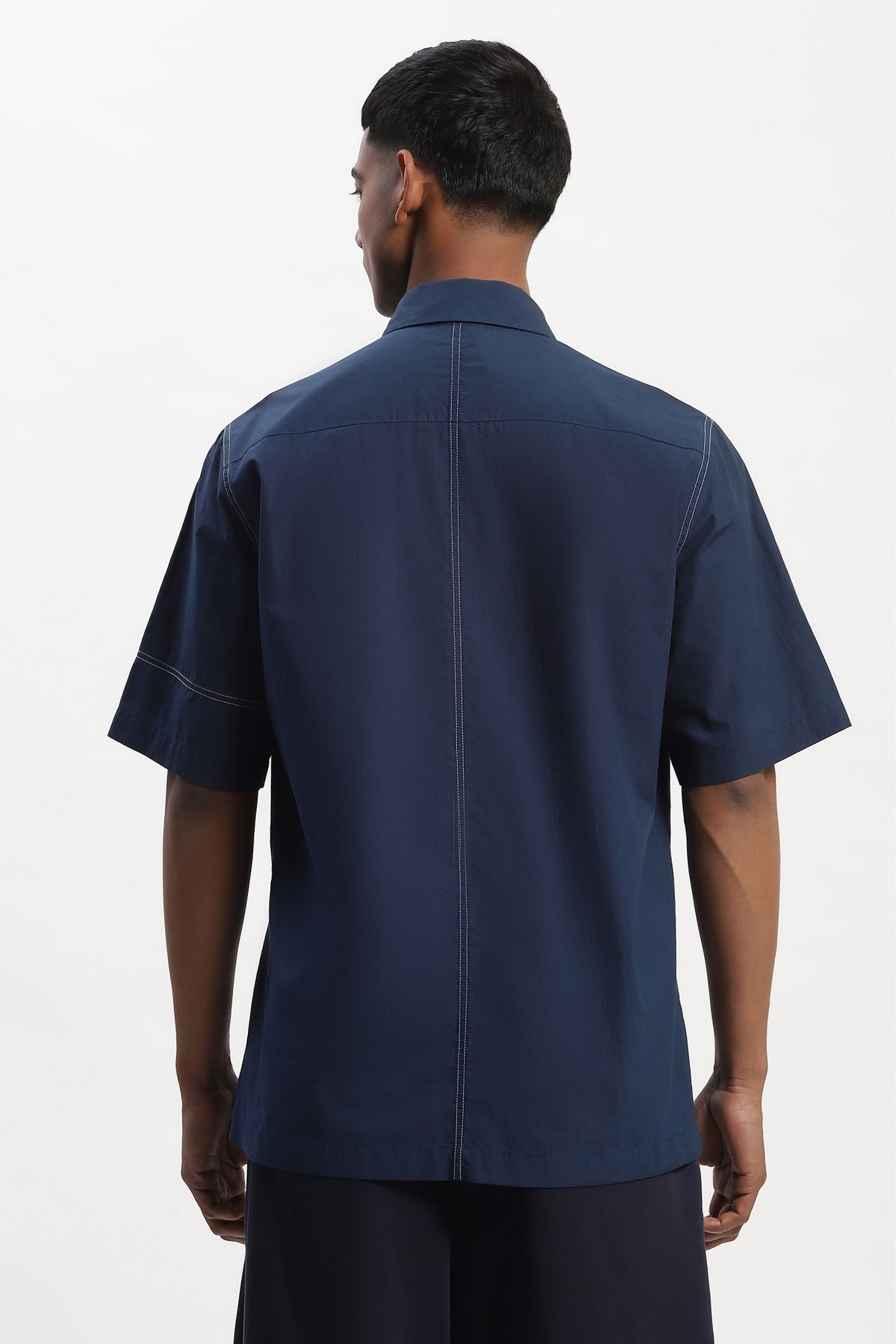 Blue Tonal Patchwork Shirt