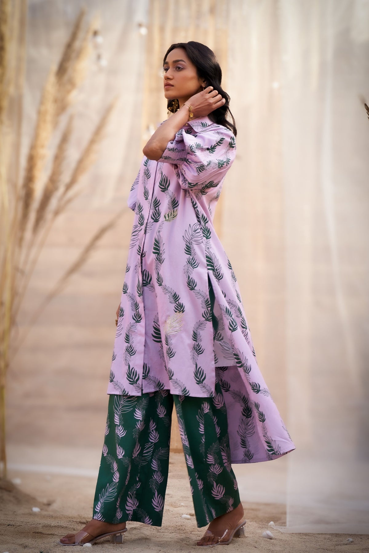 Reveria Leaf  Printed Kurta Set