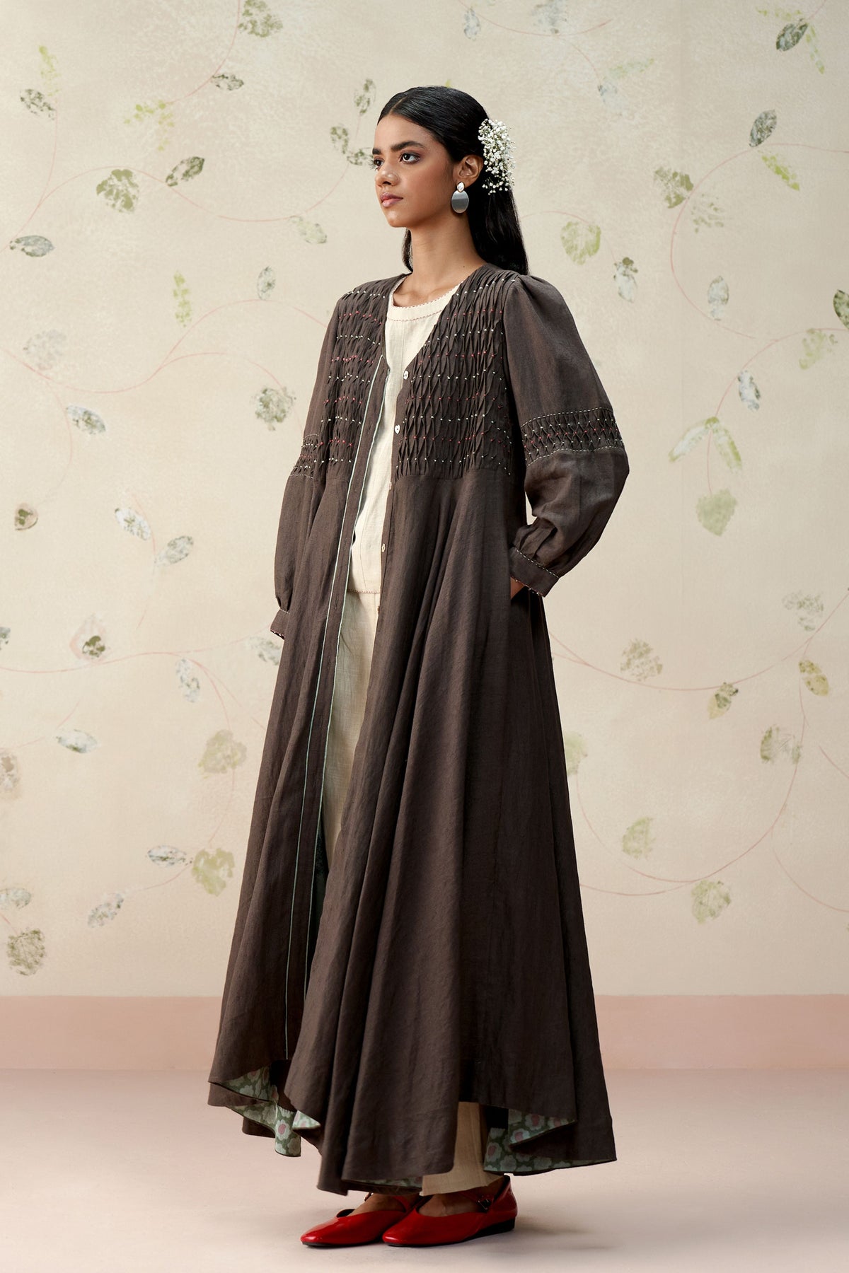 Pollen Ash Black Linen Jacket