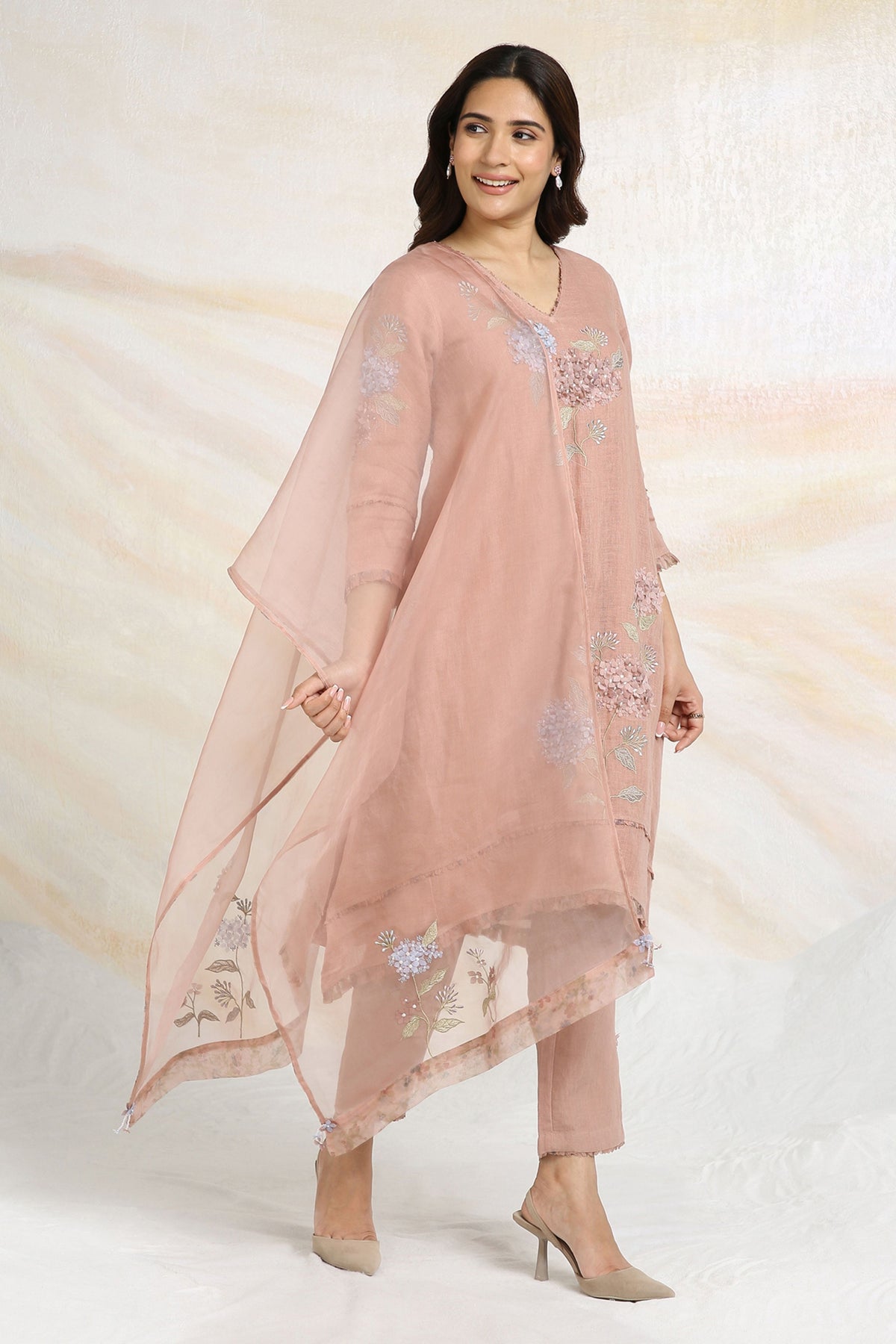 Hydrangea Pink Kurta And Pants