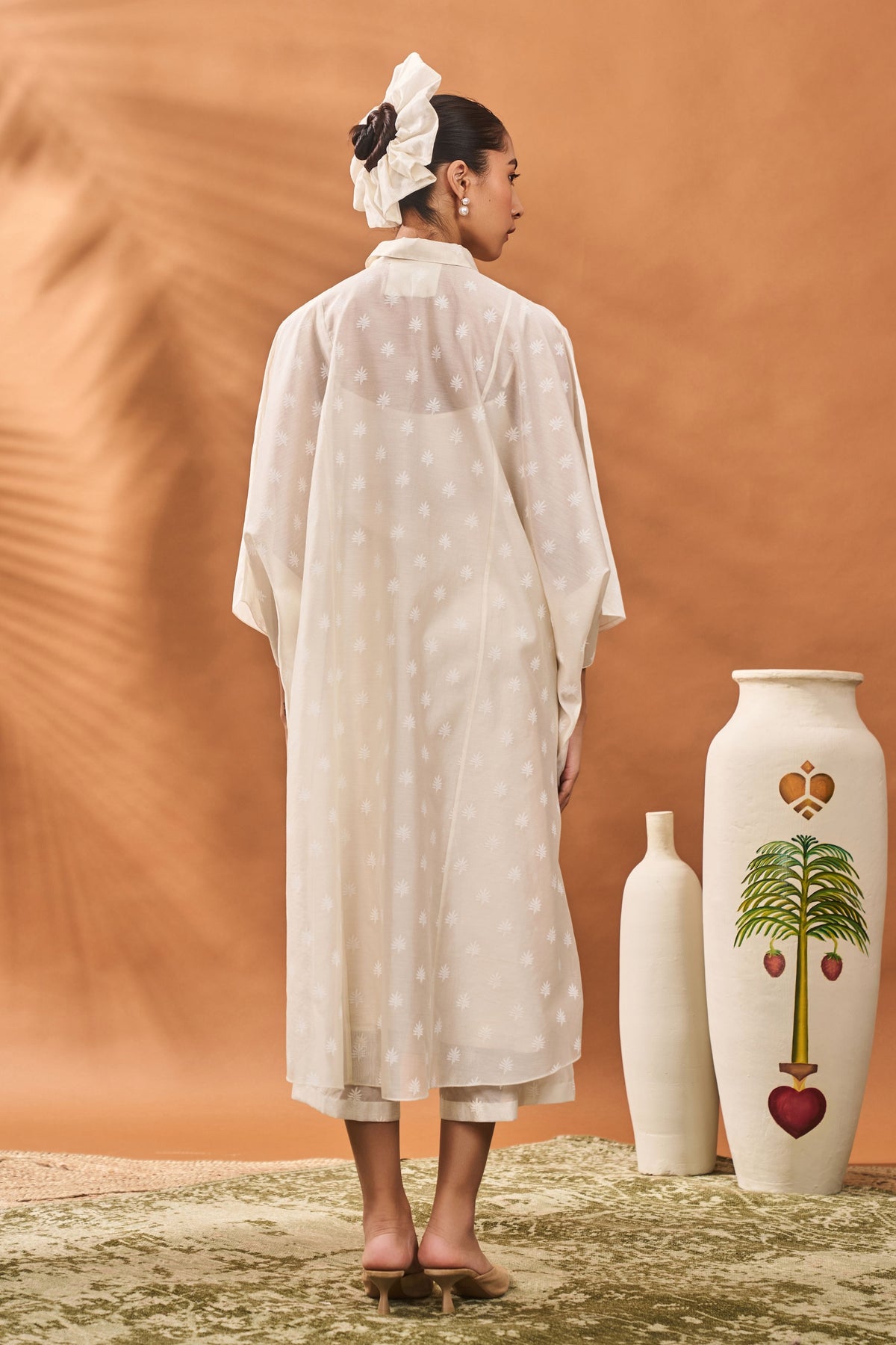 Trellis Palm Kaftan Set