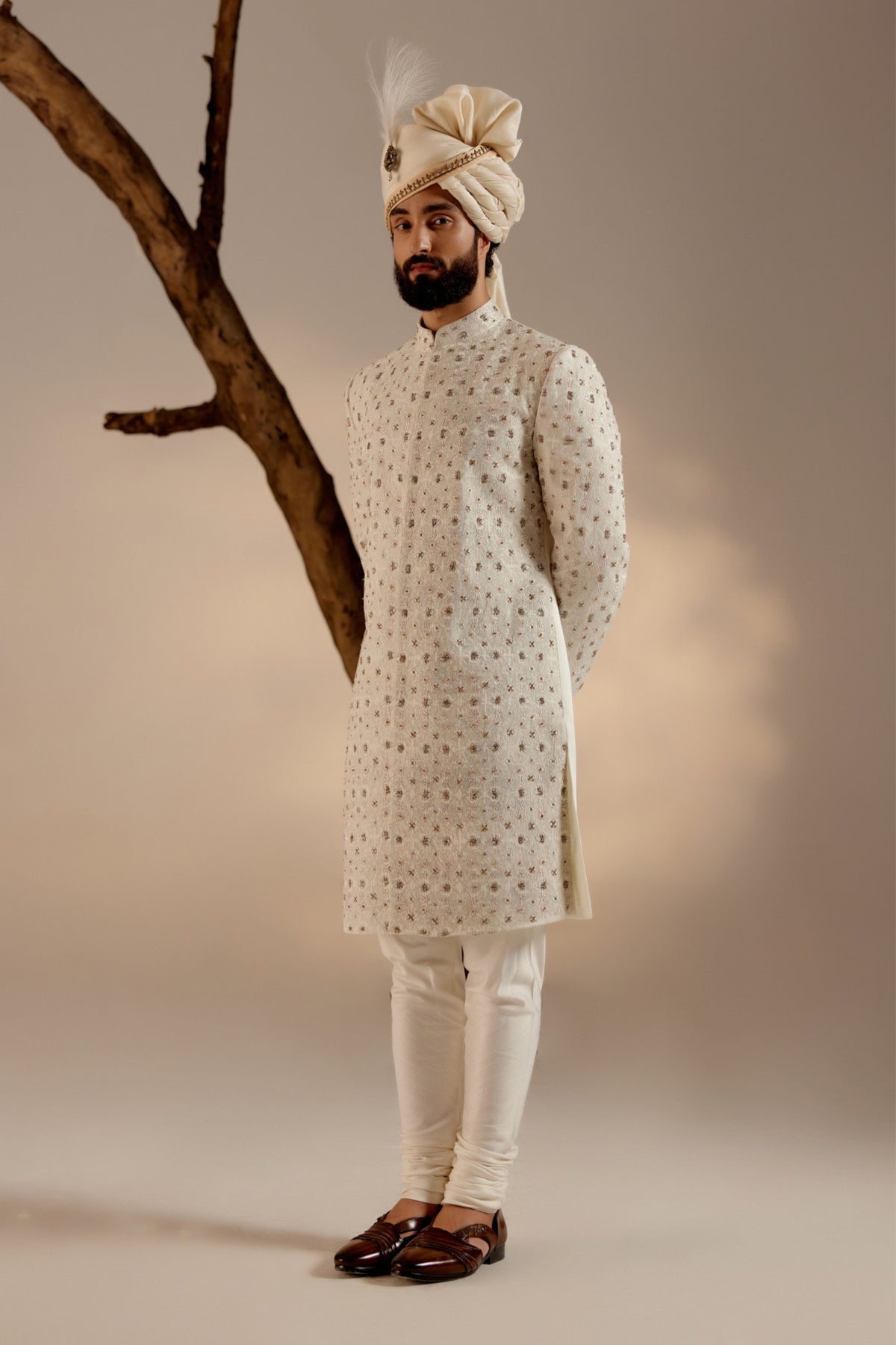 Albino White Sherwani