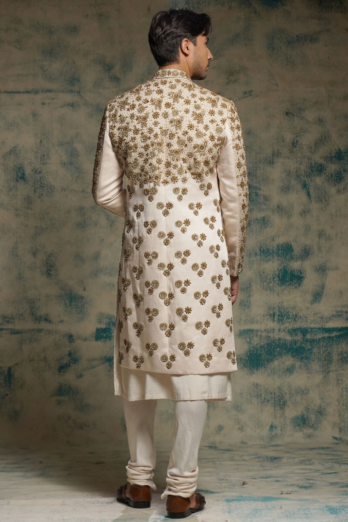 Apricot Ivory Sherwani Set