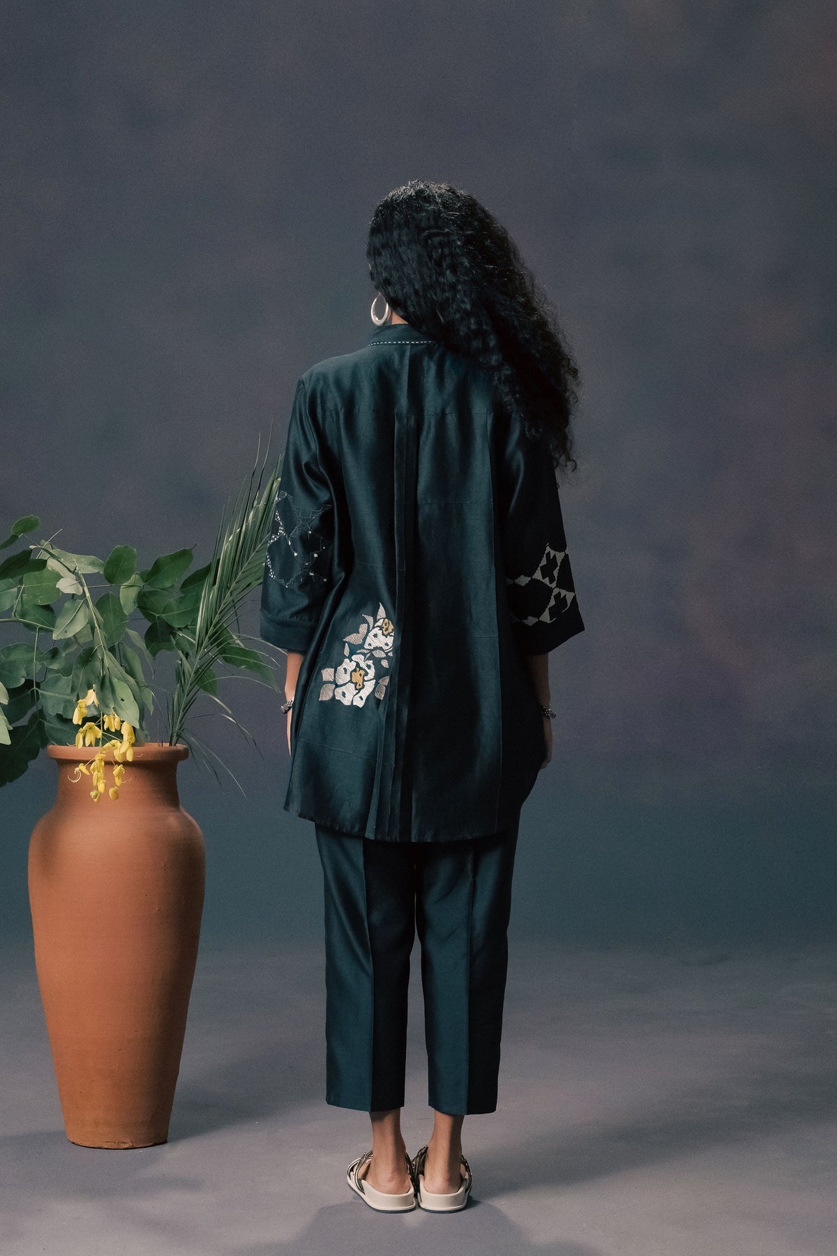 Indigo Printed Chanderi Co-ord Set