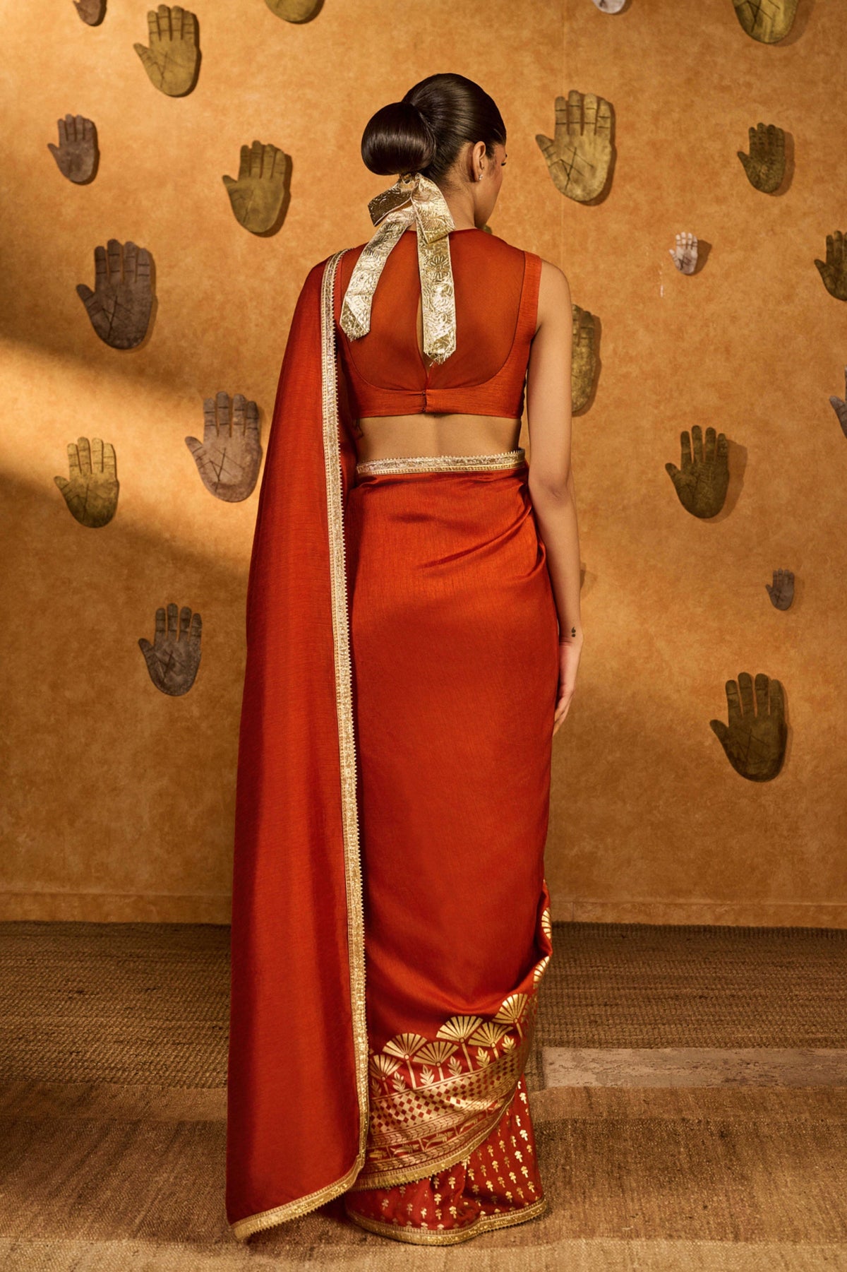 Rust Snow Light Saree