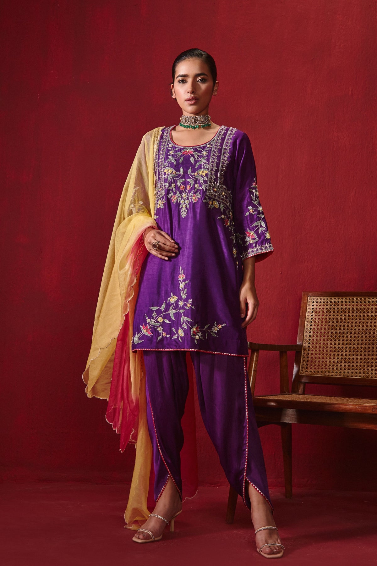 Purple Preet Dhoti Set