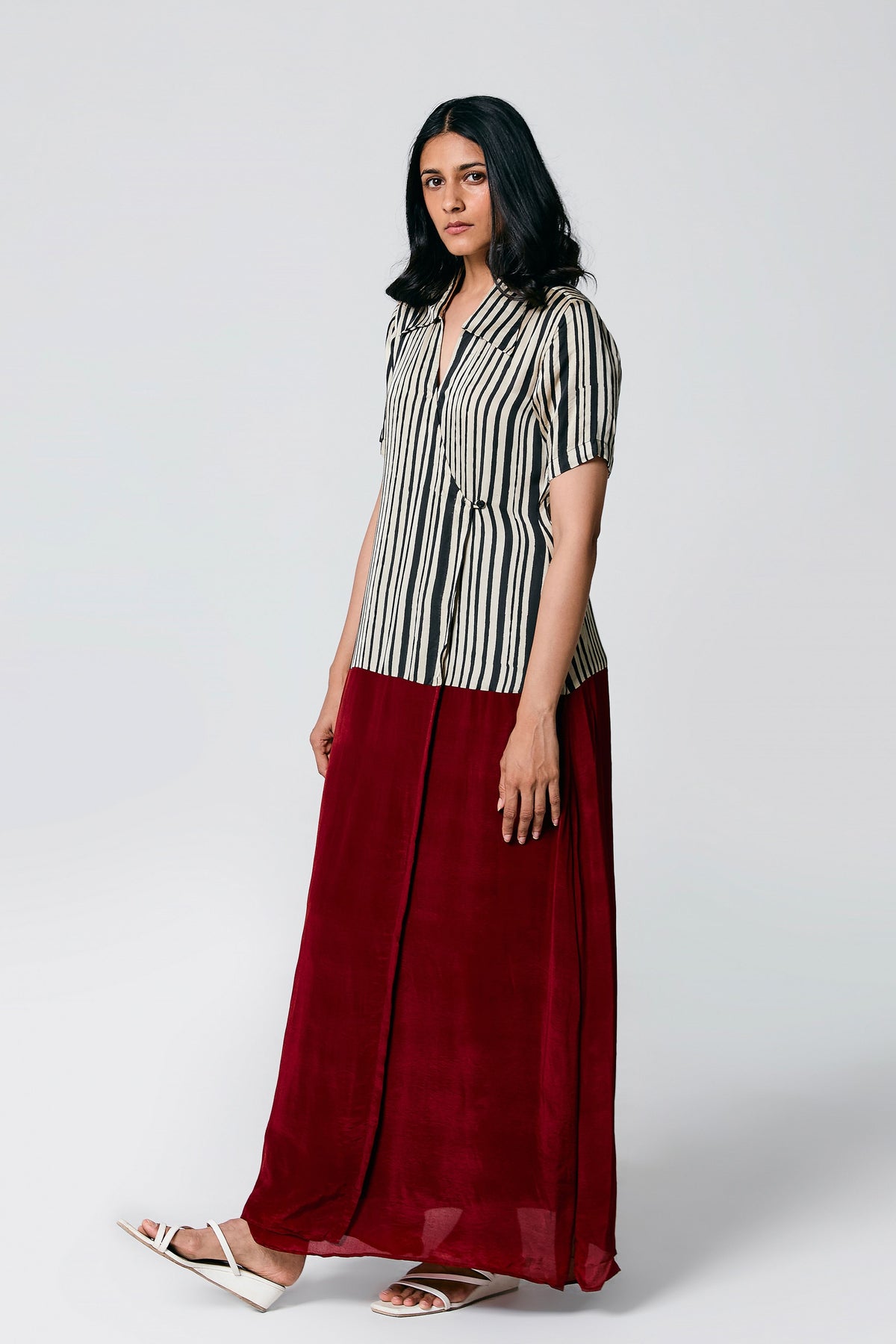 Multicolour Printed Stripes Dress