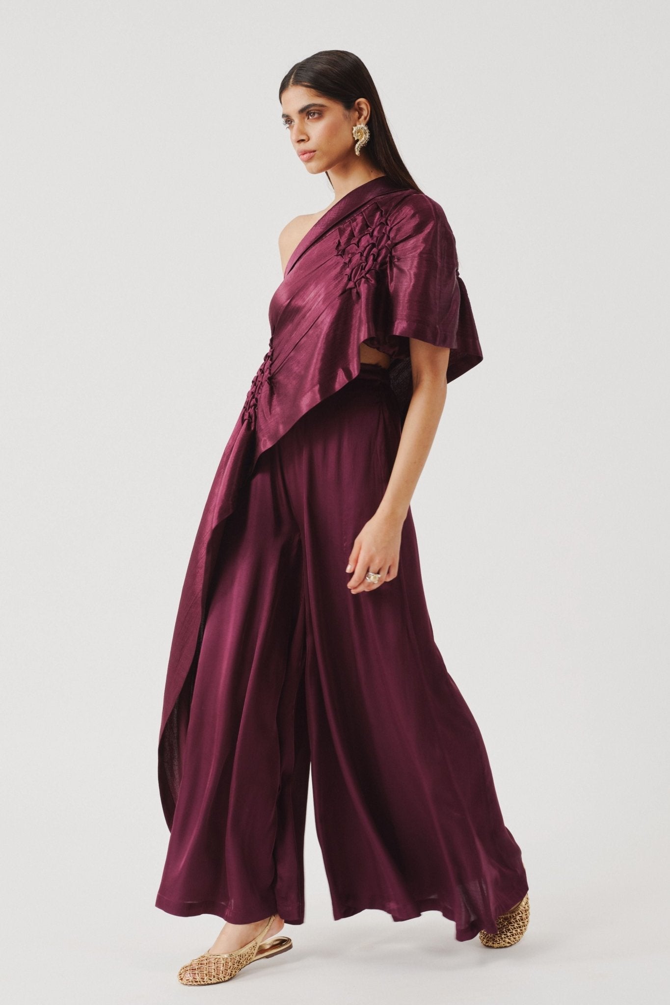 Soiree Burgundy Pants - Aroka - Elahe