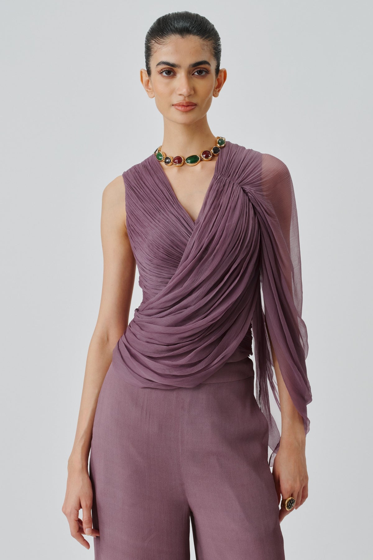 Mauve Ruched Top