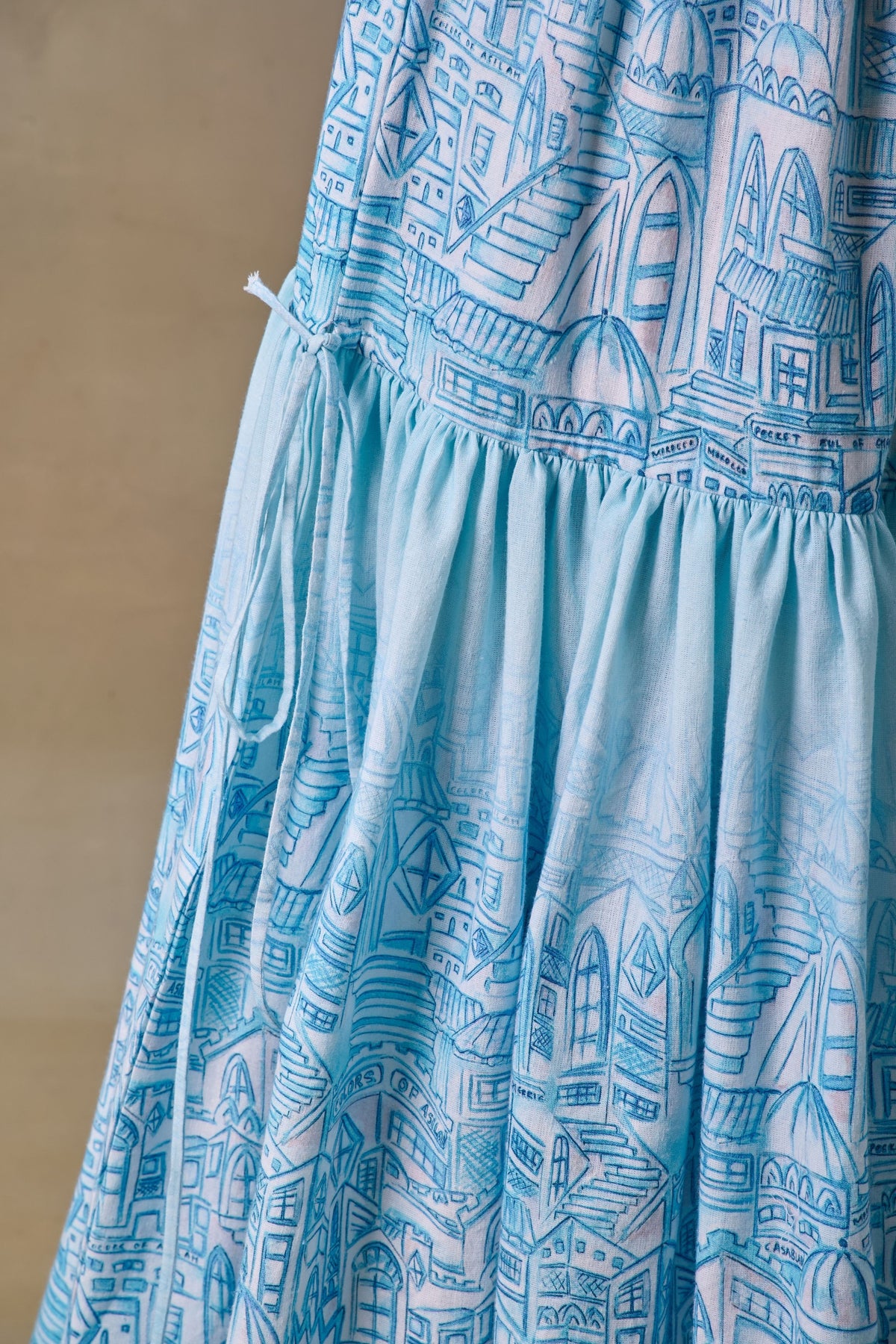 Blue Landscape Tiered Skirt