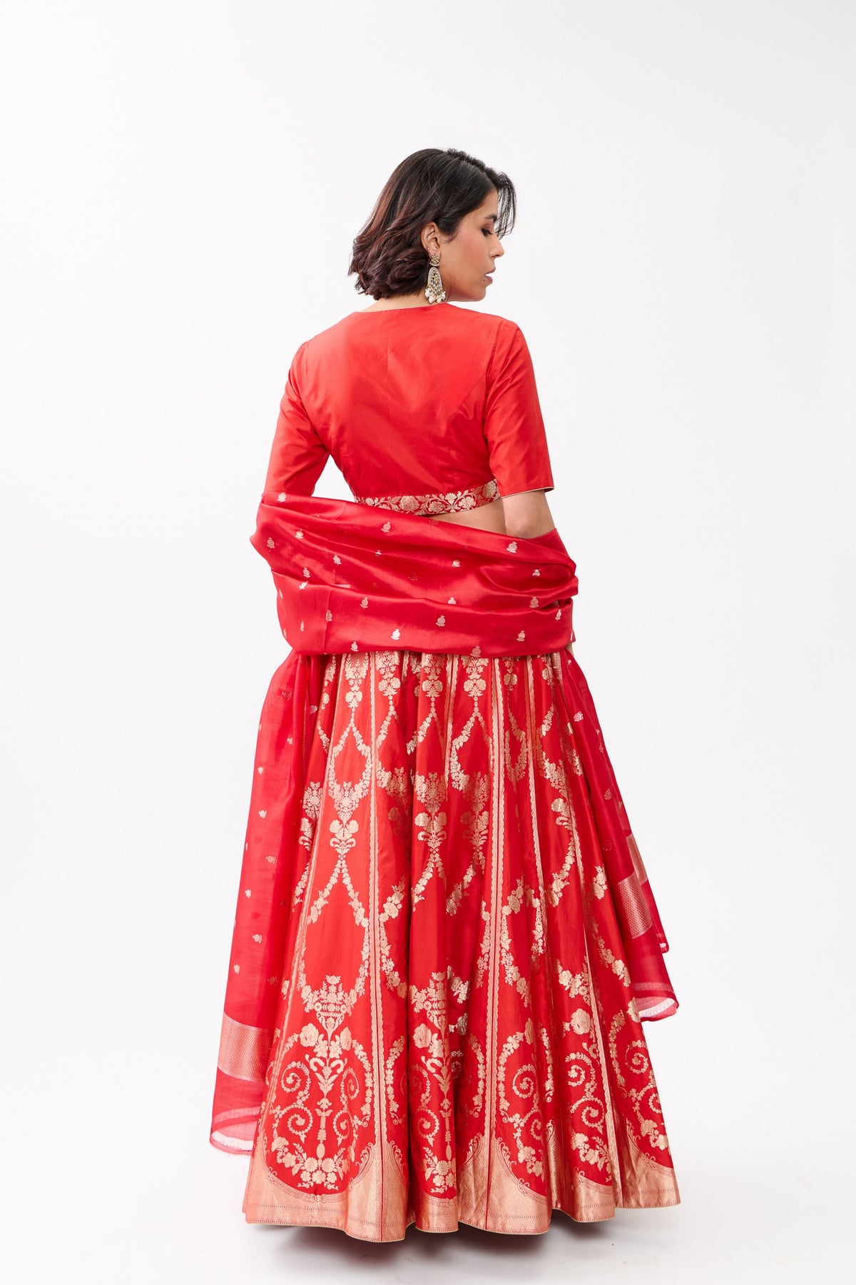 Red Madhumita Lehenga Set