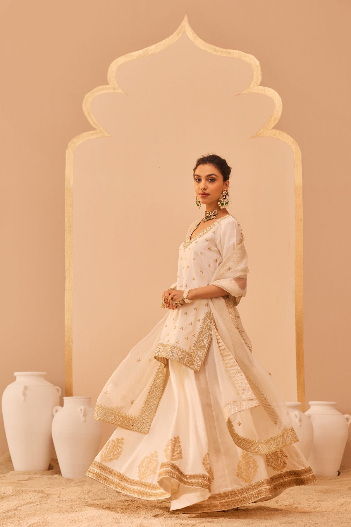 Faaiza Ivory Lehenga Set