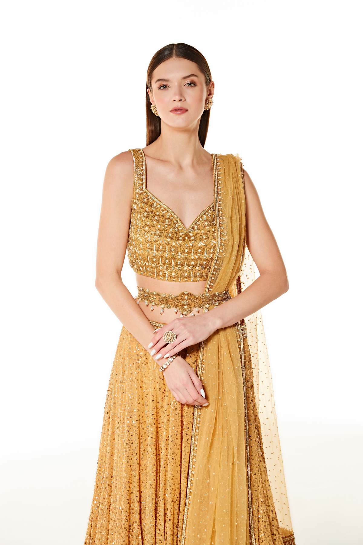 Nadia Gold Lehenga Set