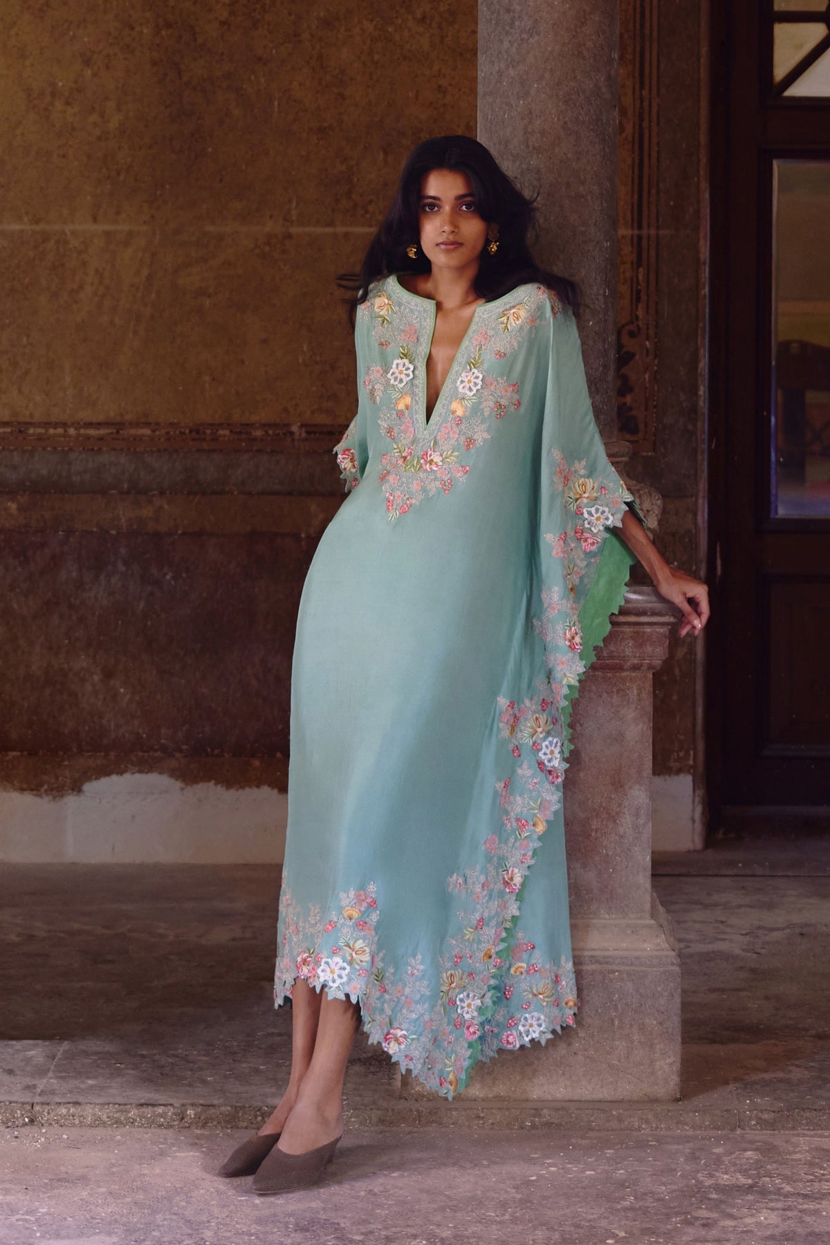 Sea Blue Kaftan Set