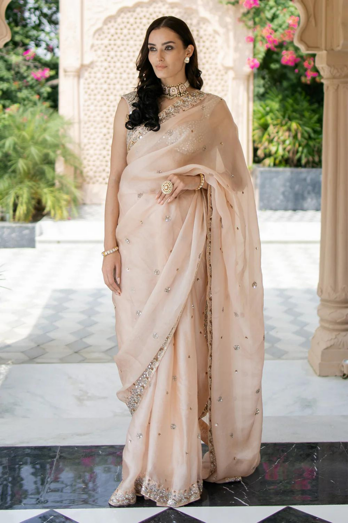 Blush Pink Saree Set