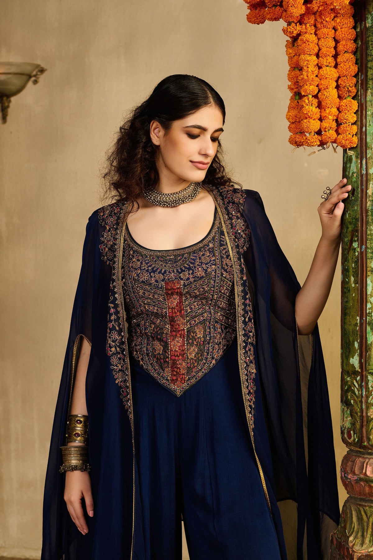 Midnight Jumpsuit With Cape