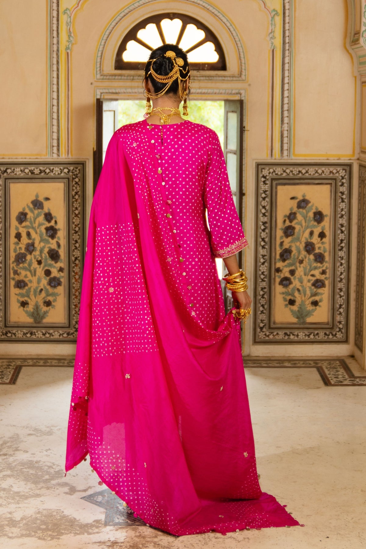 Peacock Bandhani Kurta Set