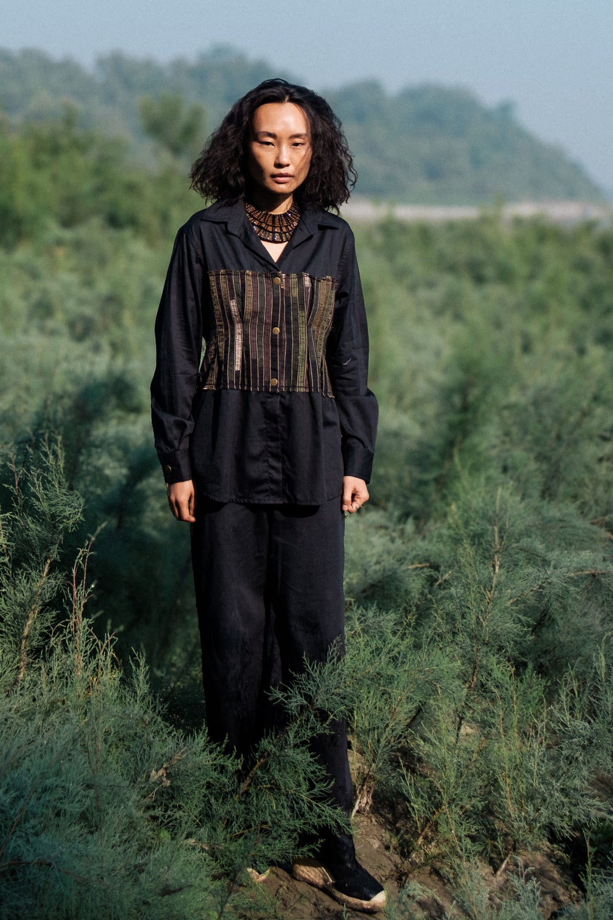 Upcycled Hunza Black Green Shirt