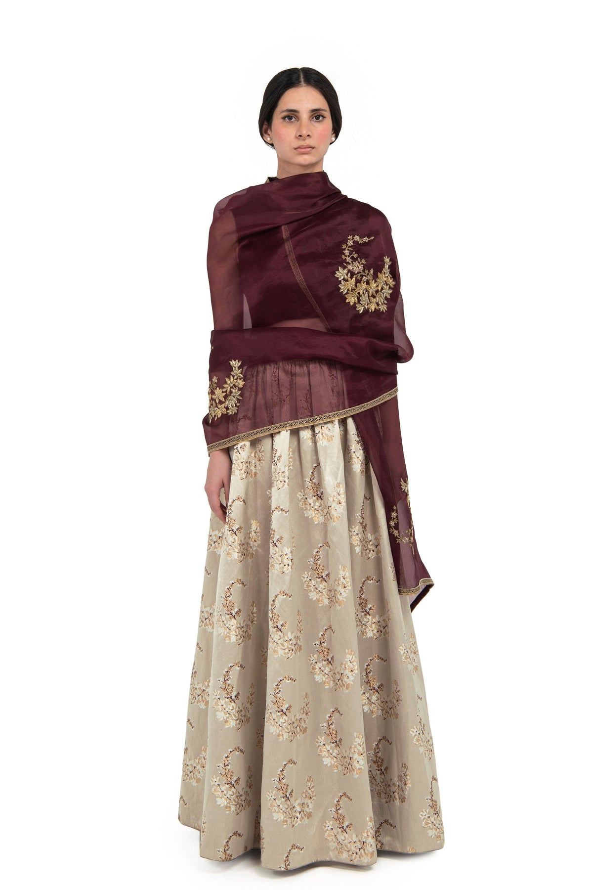 Suki Maroon Odhani