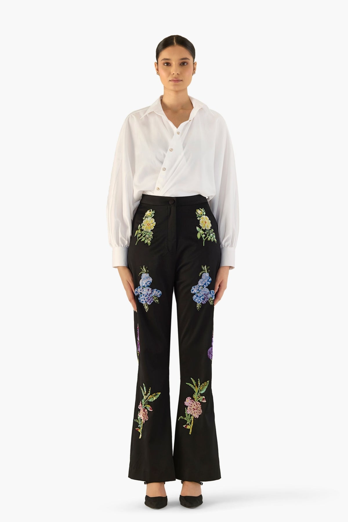 Botanical Embroidered Trousers