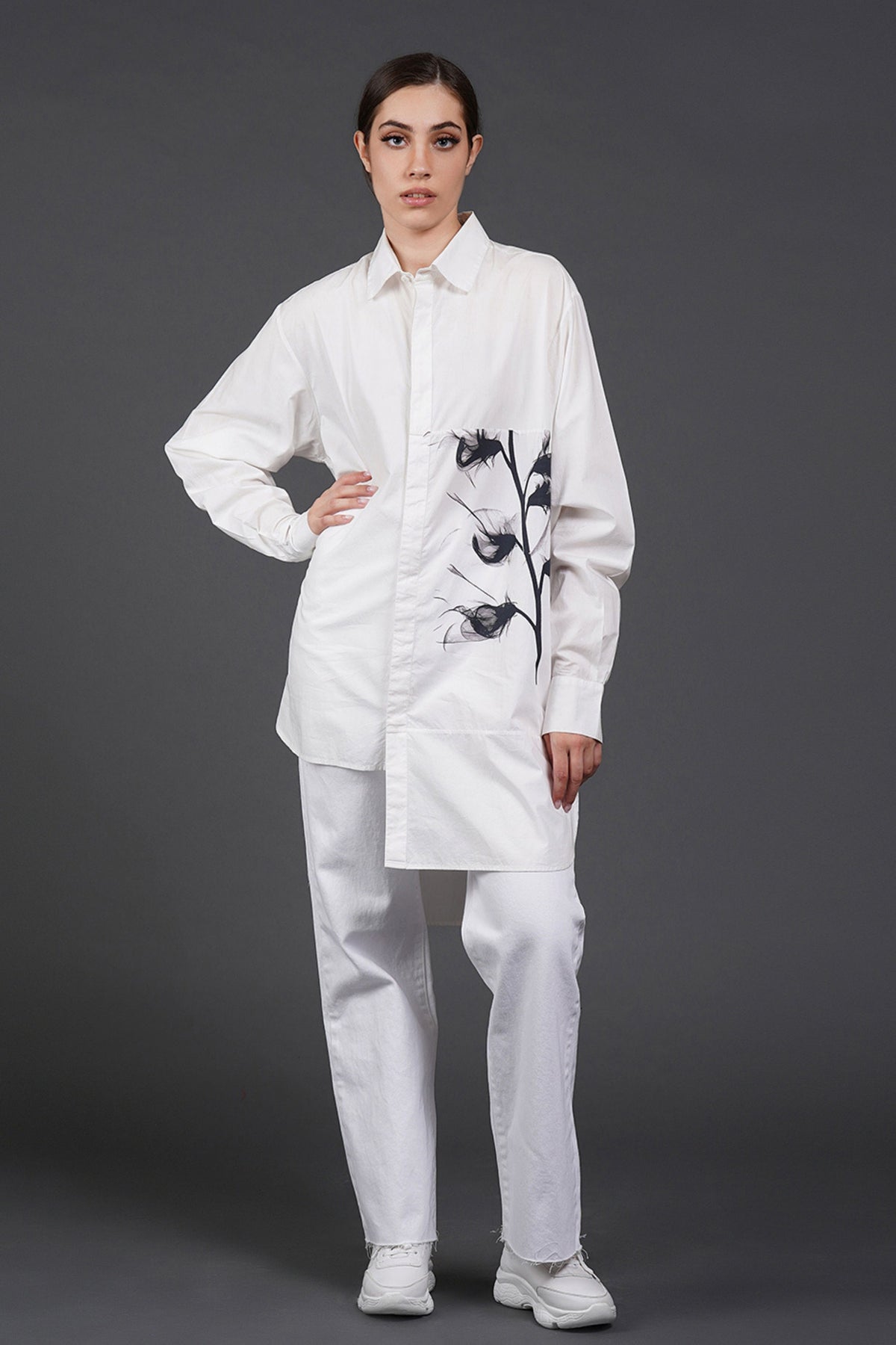 Offwhite Asummetric Hem Shirt