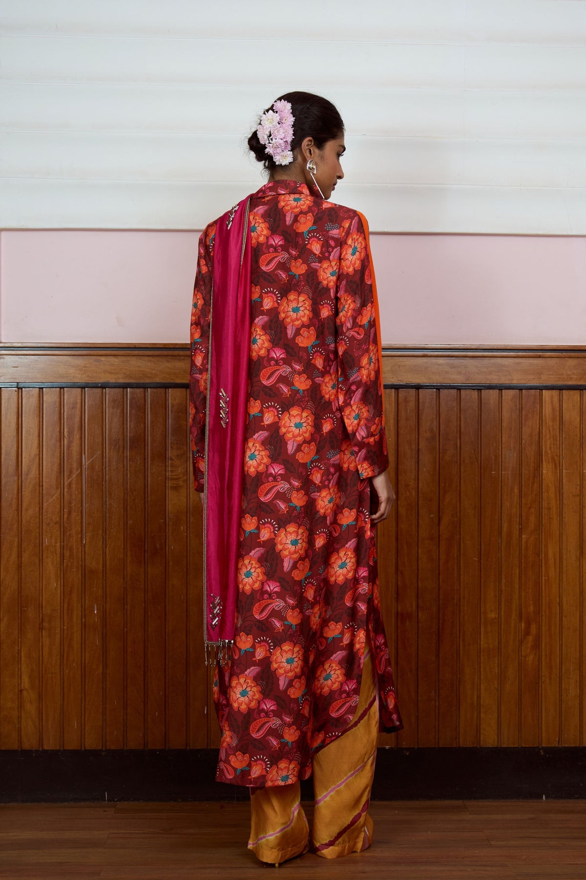 Mehfill Red Floral Kurta Set