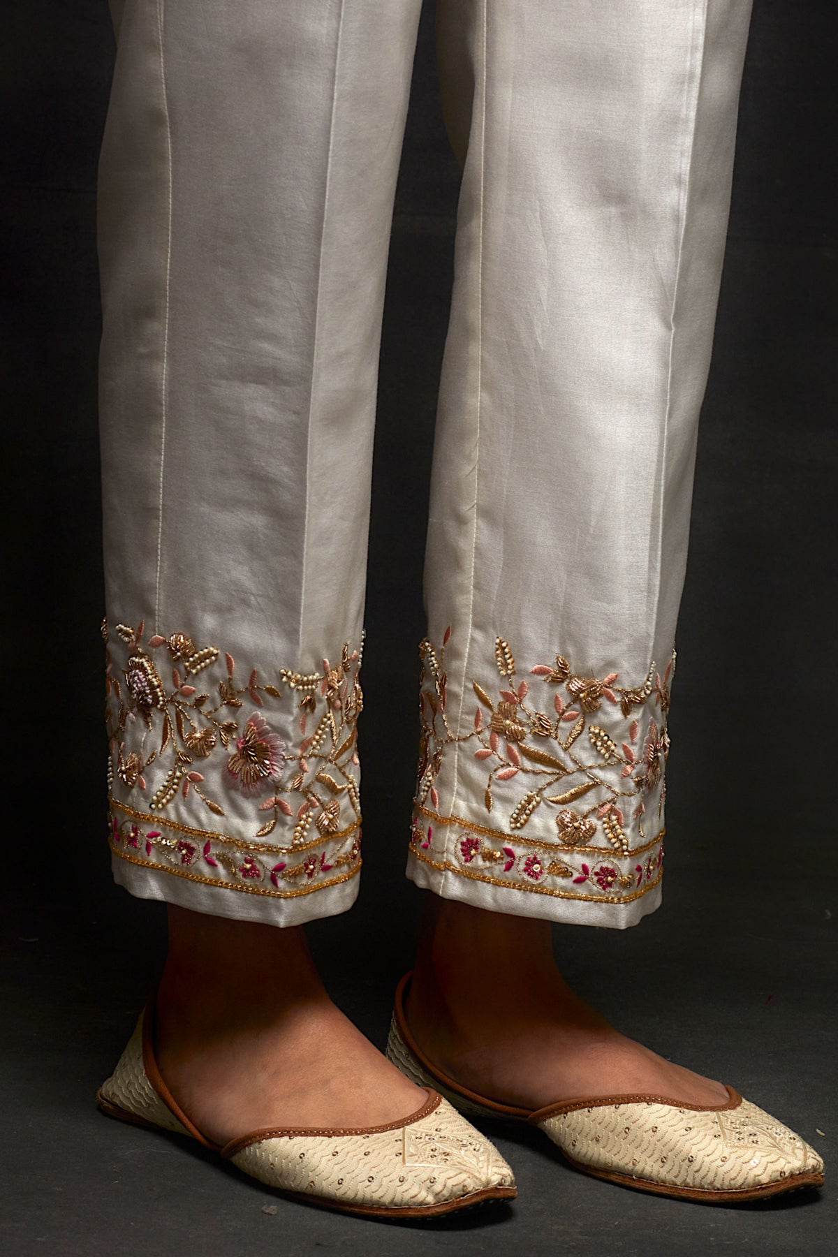 White Placket Kurta Set