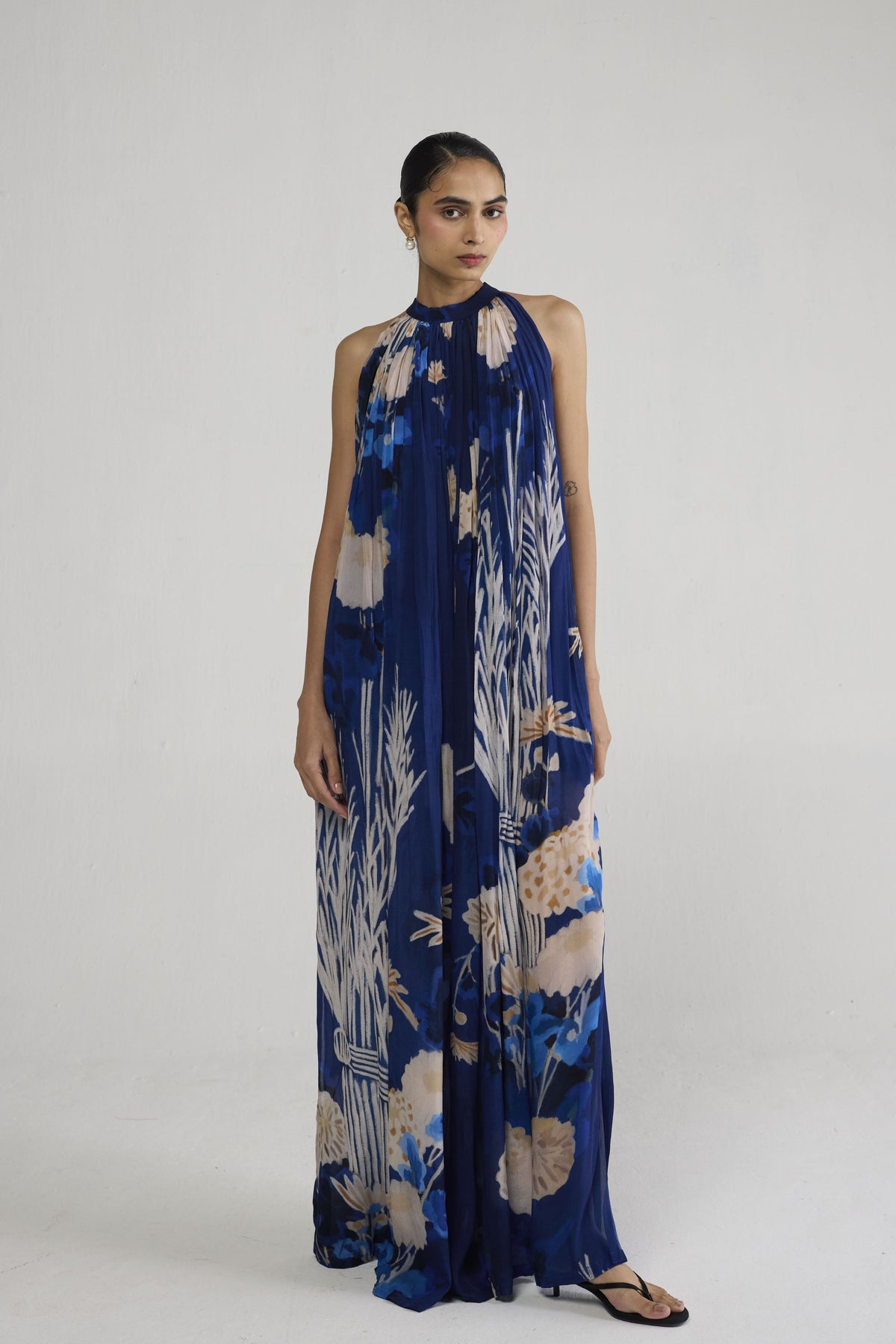 Ren Halterneck Crepe Dress
