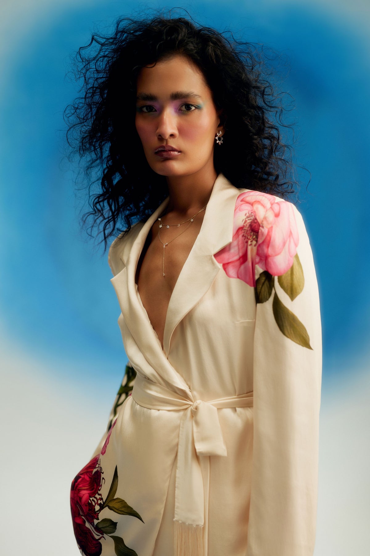 Floral Satin Statement Pants