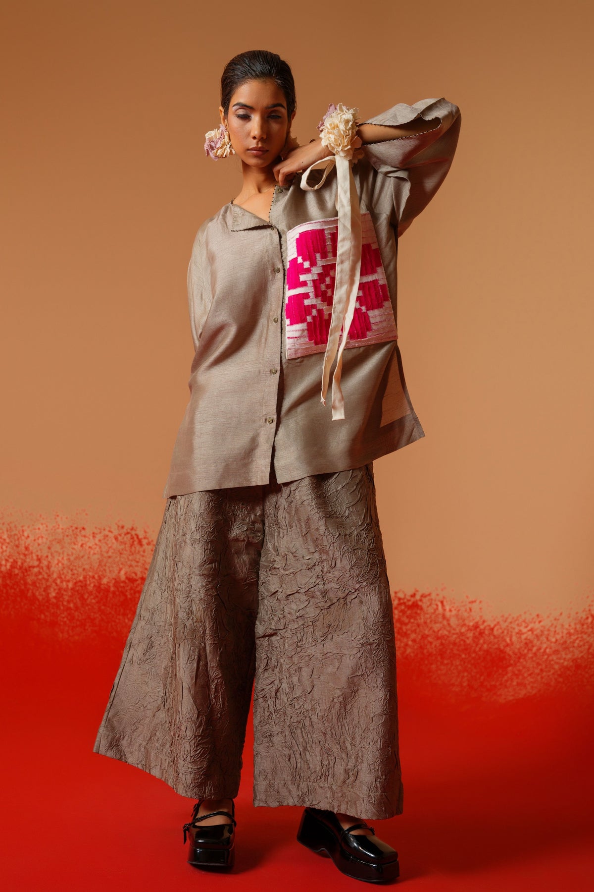 Metallic Root Pants