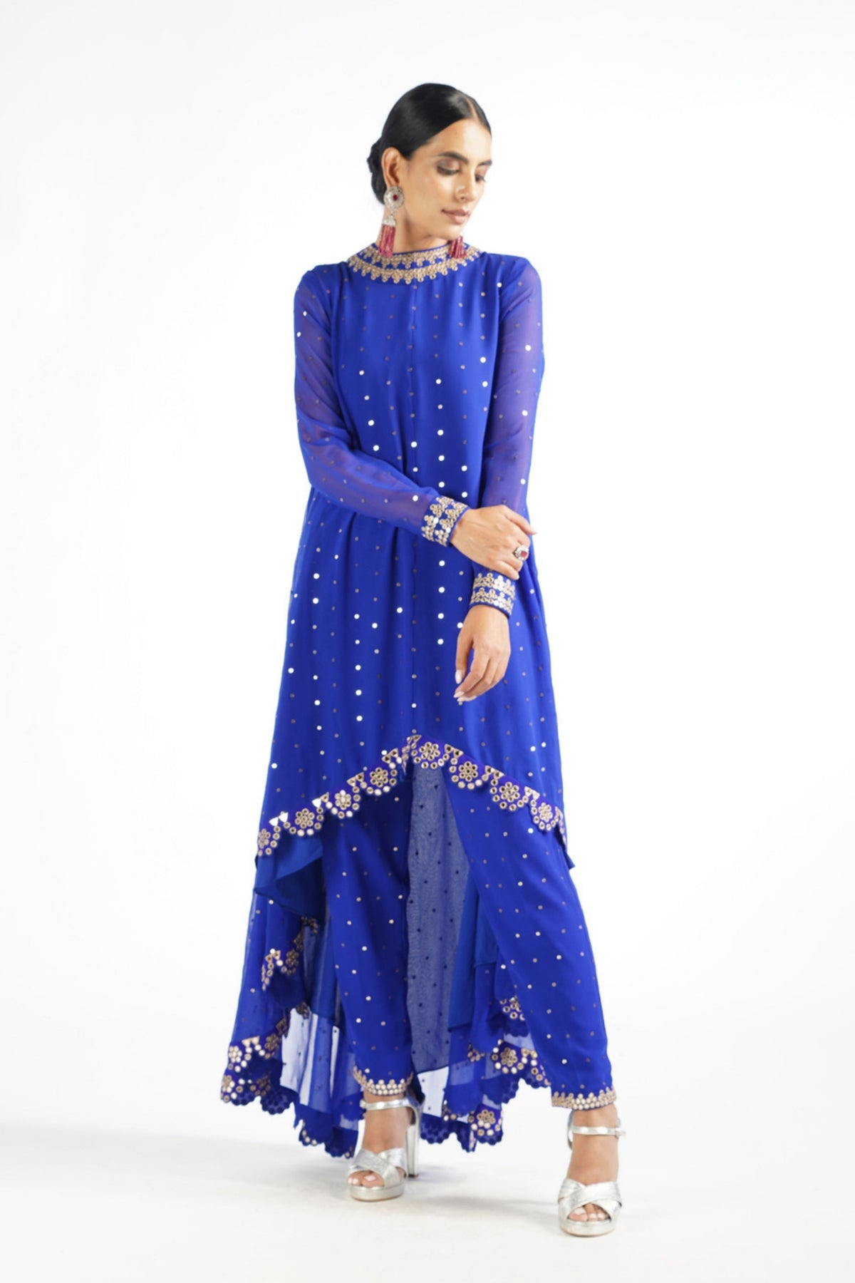 Royal Blue Mirror Kurta Set