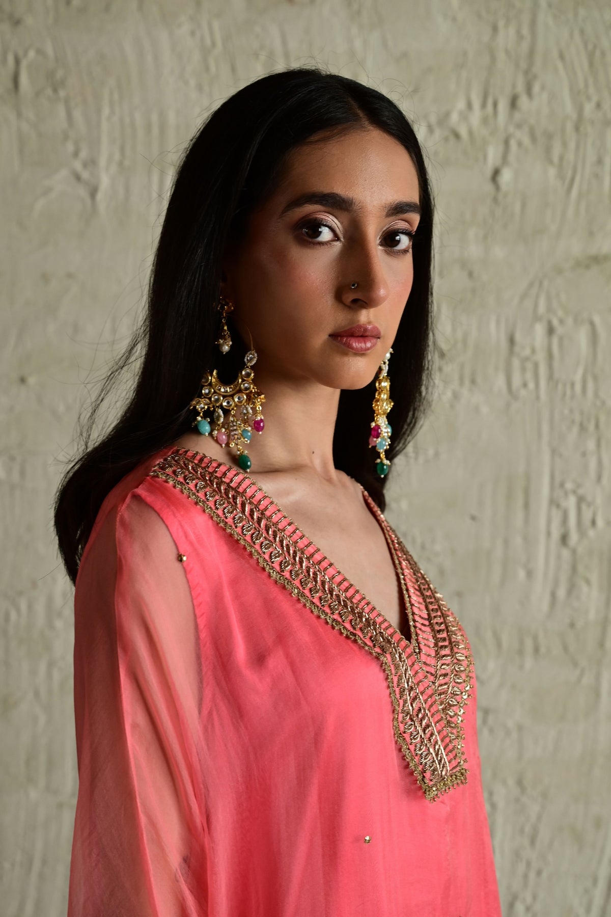 Ombre Pink Waahida Kaftan Set