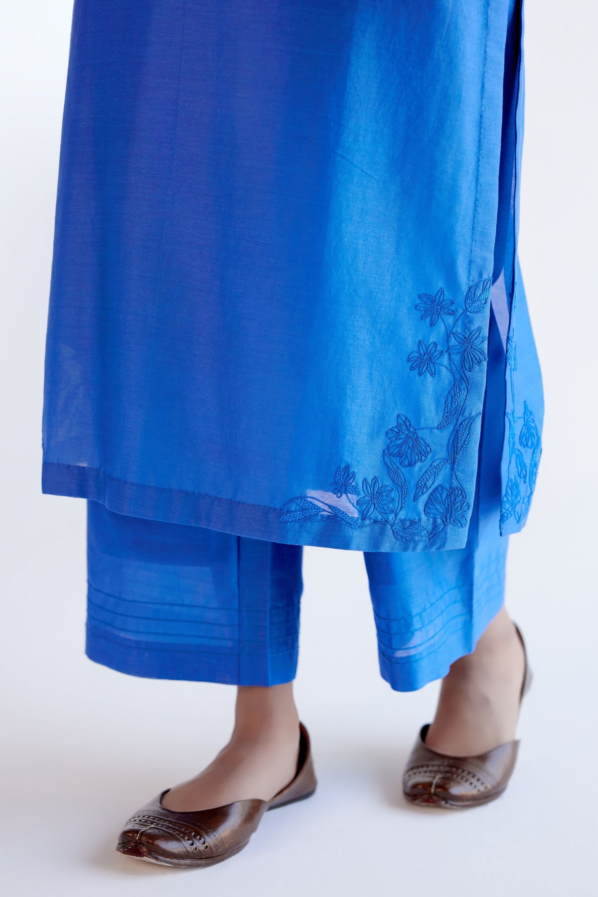 Bright Blue Resham Kurta Set