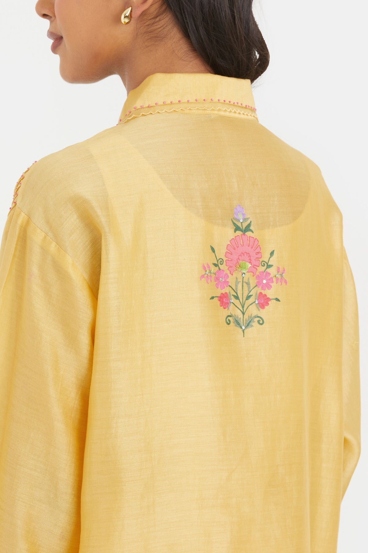 Yellow Silk Chanderi Co-ord Set