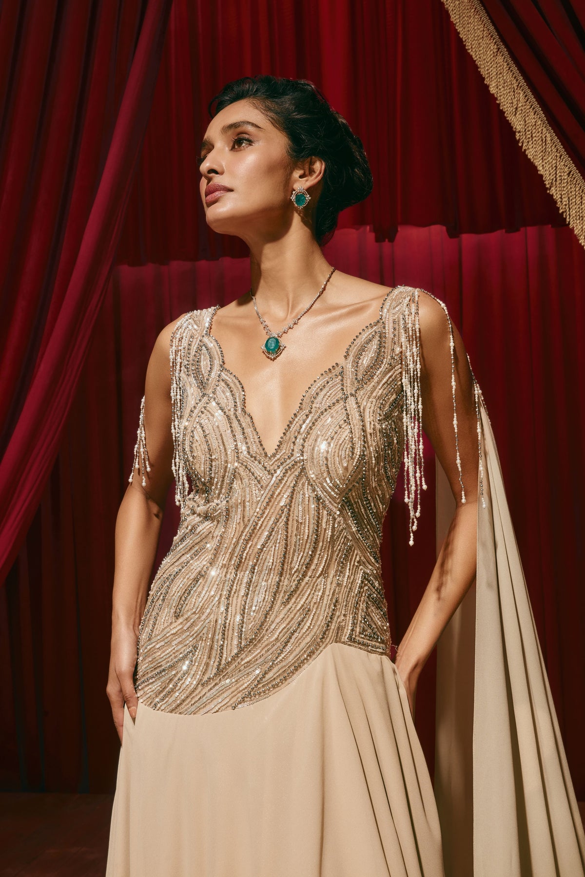 Vanessa Beige Gown